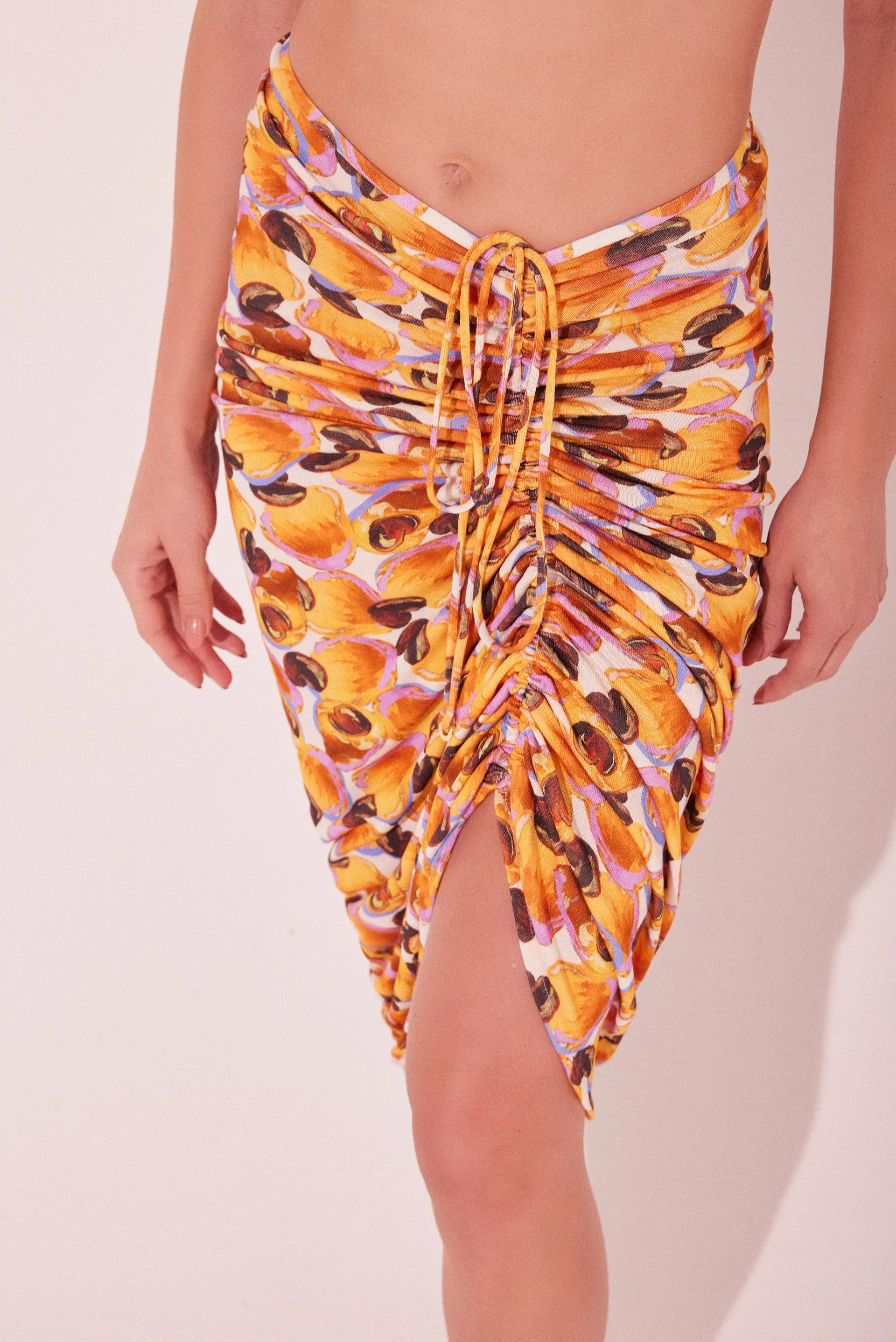 Cashew Draped Midi Skirt E4138A2142