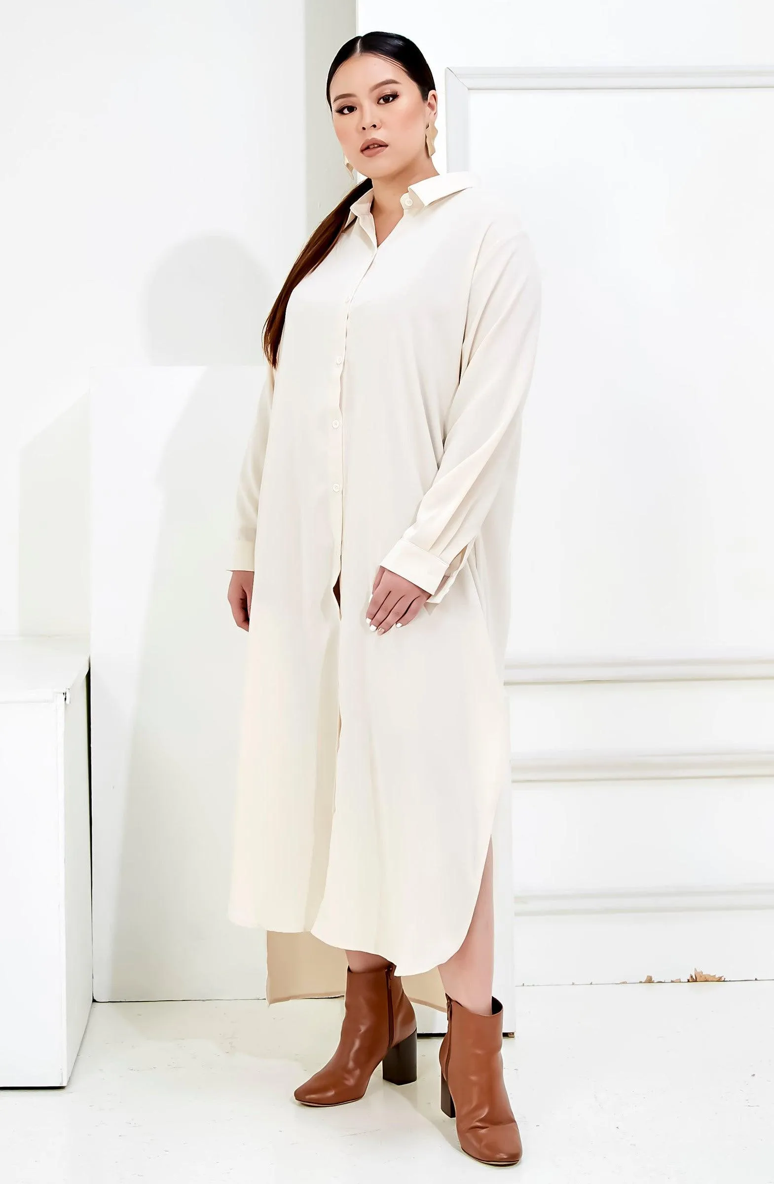 Curva Bf Shirt Dress - Nude Palette Series