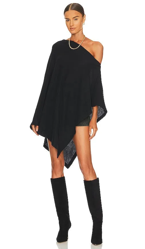 Enza Costa Cashmere Poncho in Black