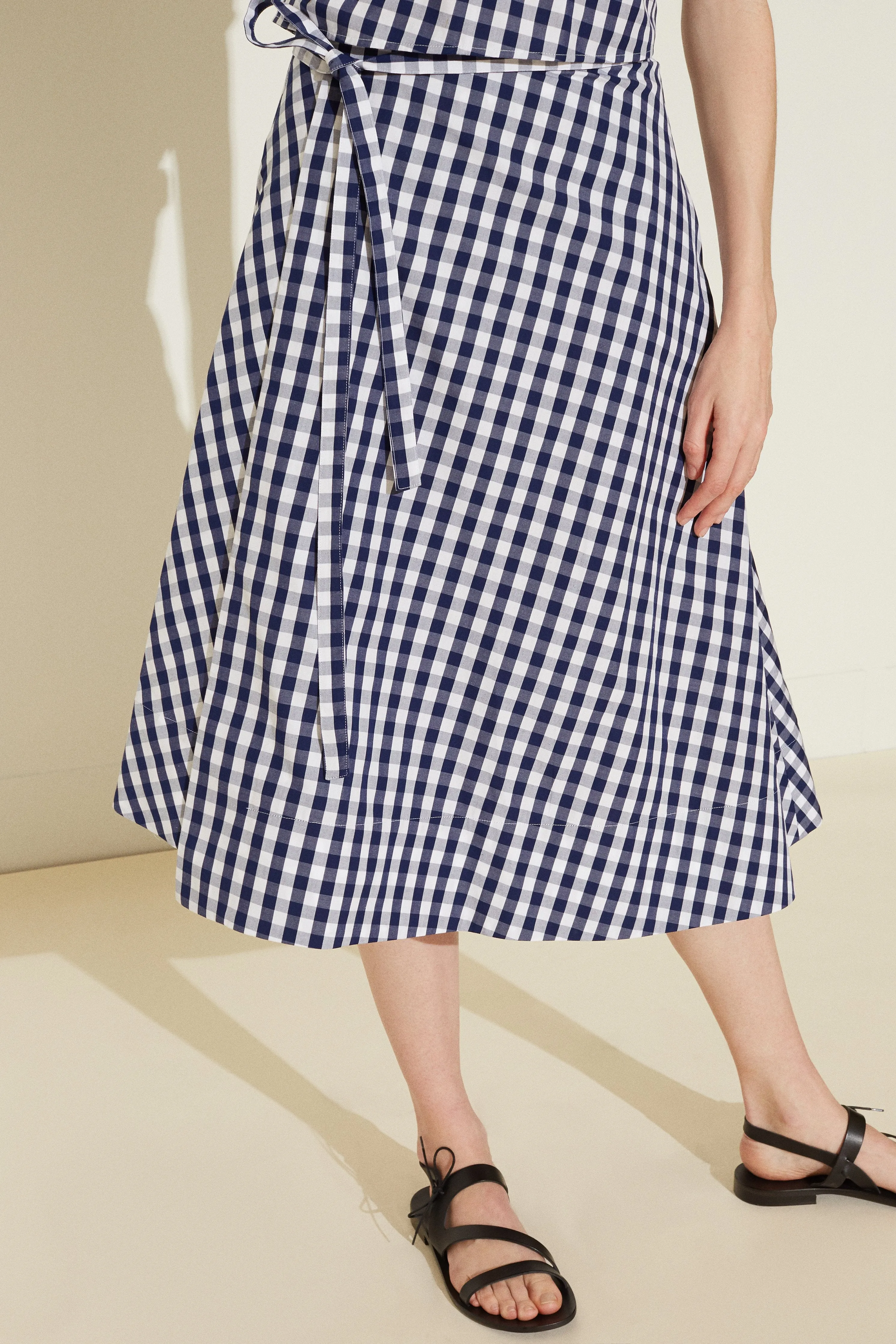 Gingham Wrap Skirt - Blu