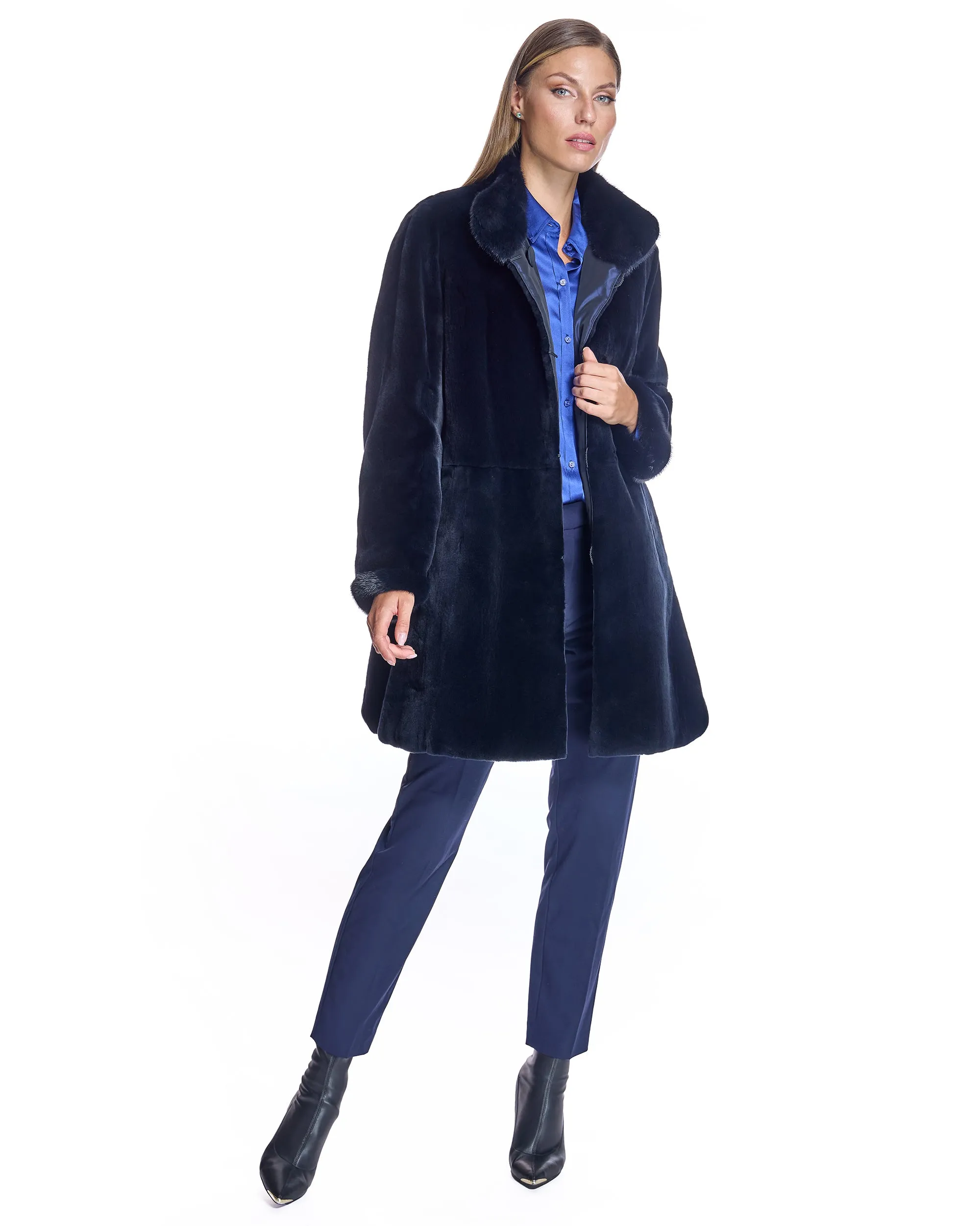 Reversible Plucked Mink Coat