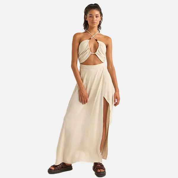 Rhythm Santana Cut Out Maxi Dress - Oat
