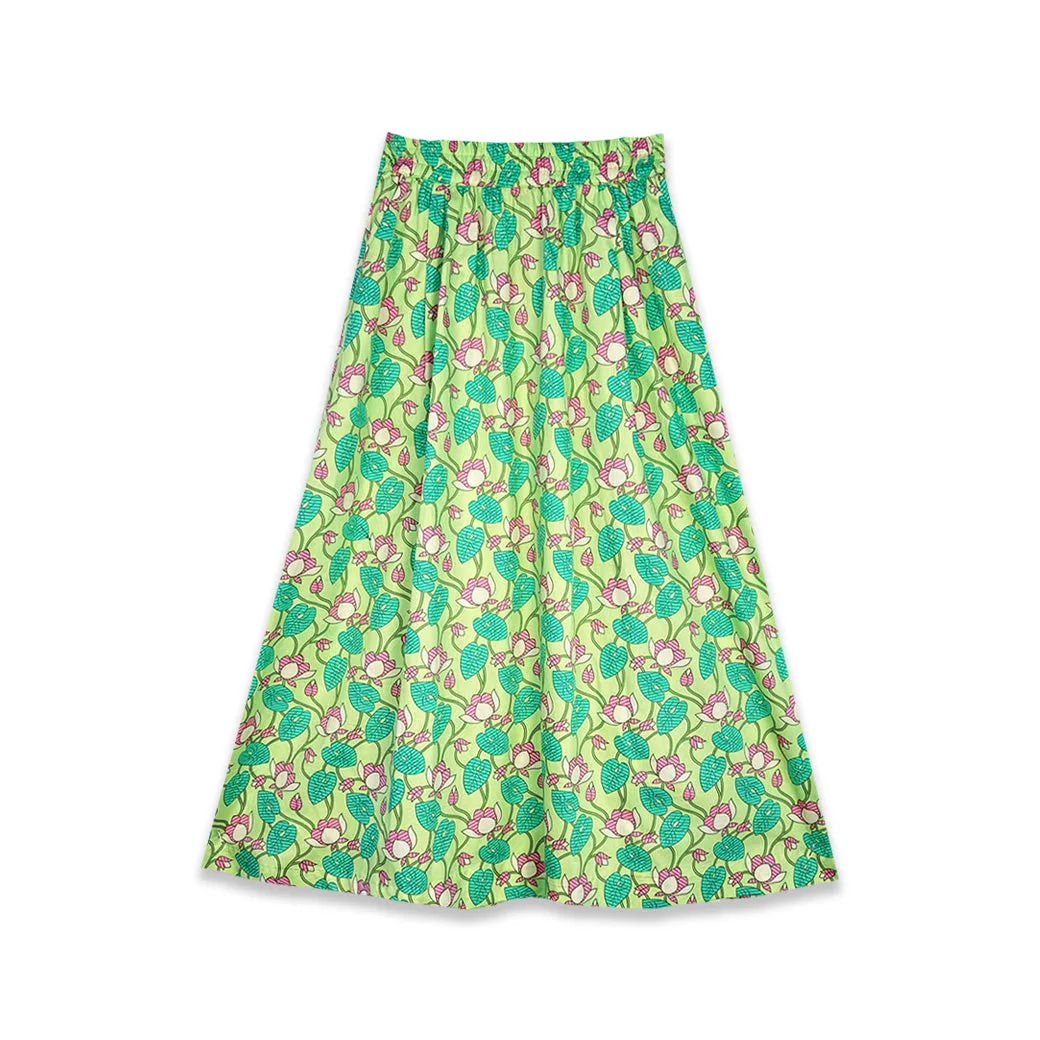 SAMPLE - BURU x Sarah Bray Bermuda Everyday Midi Skirt - Lotus Floral