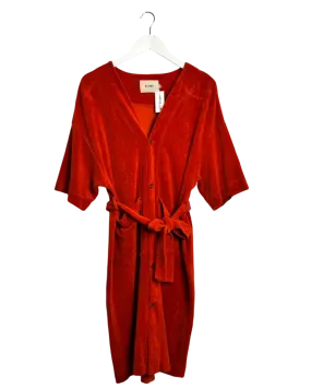 Size XXS - Kloke Rust Terry Waist Tie Midi Dress