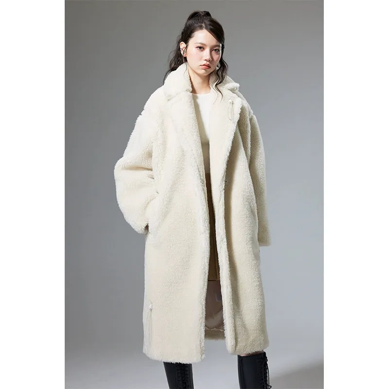 Teddy Bear - Mid-Length Lamb Hair Coat