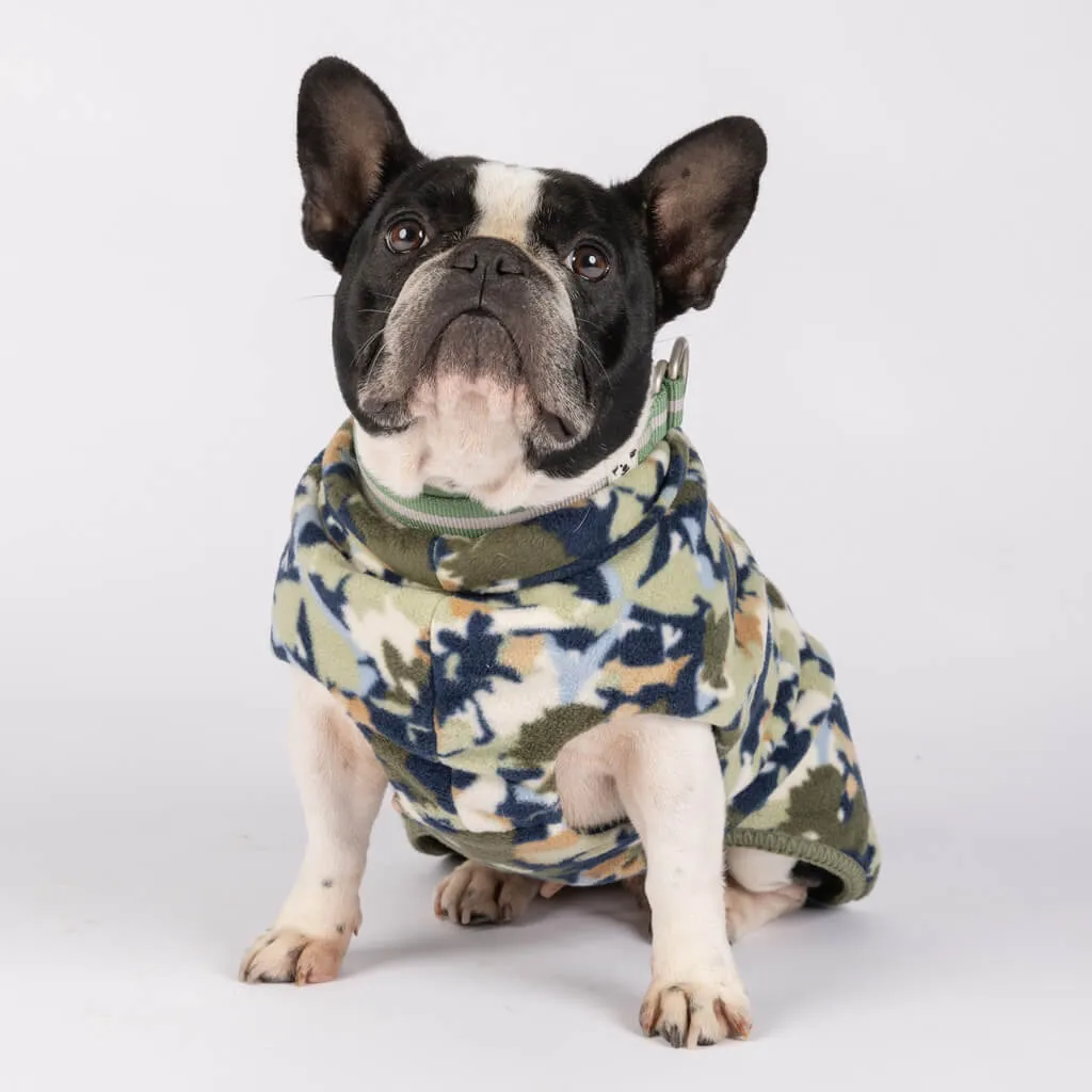 The Floofy Fleece Dog Coat | Green Print